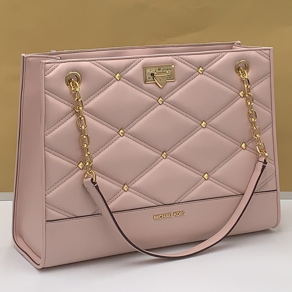 MICHAEL KORS SERENA LARGE EAST WEST CHAIN SHOULDER TOTE POWDER BLUSH COLOR - Picture 8 of 16